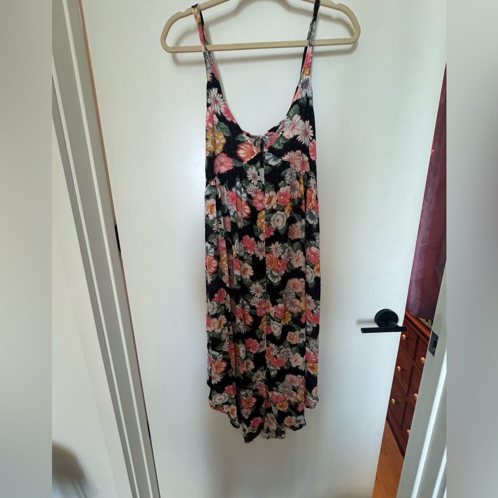 O'Neill Vibrant Floral Dress - Black, Pink, Green